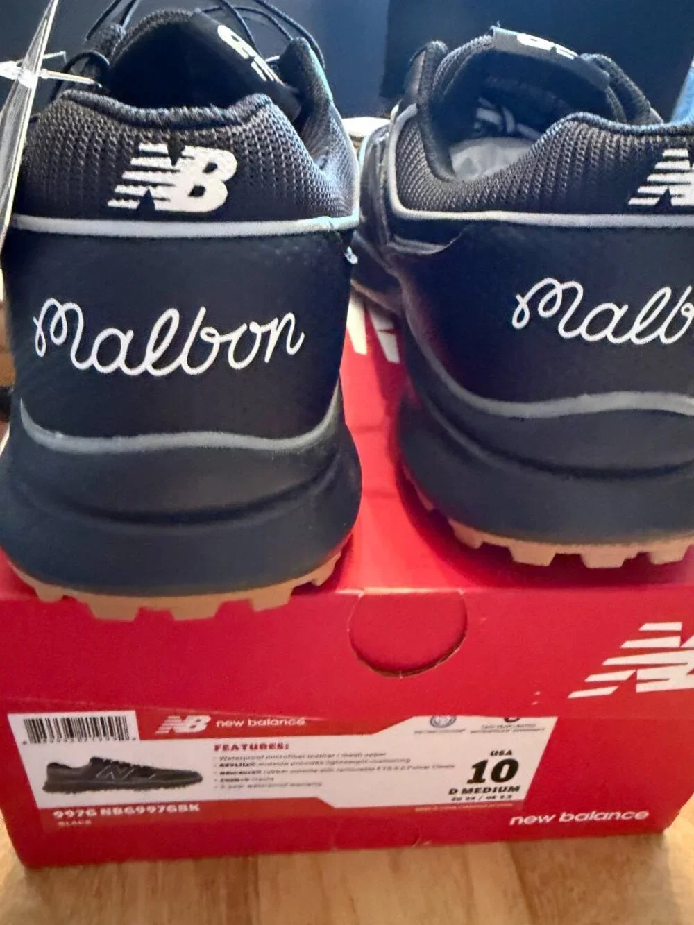 NWT Malbon Golf New Balance Men’s Golf Sneaker 997G Black Drop 10D Medium